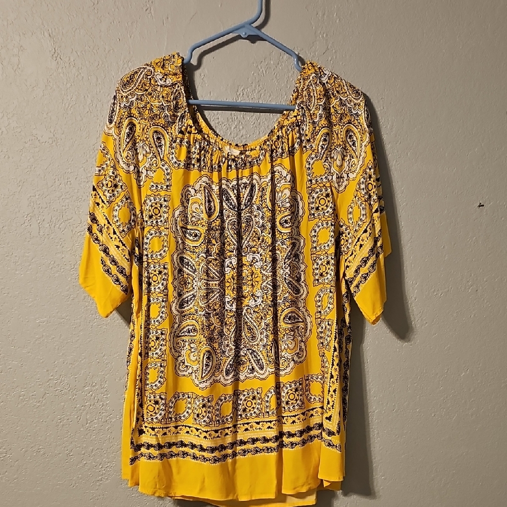 📢5 For $20 Yellow Relaxed Short Sleeve Tunic